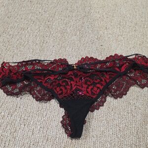 La SENZA Red and Black Lace Panties